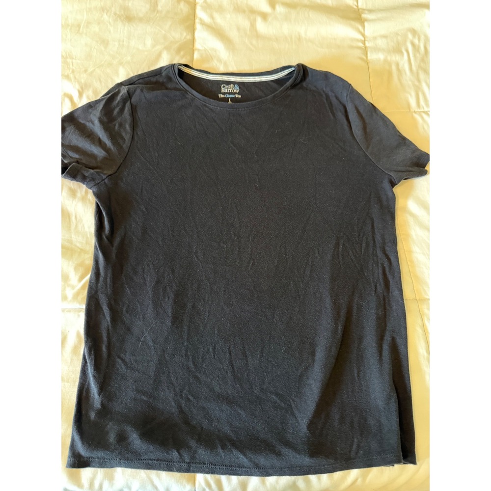Croft & Barrow The Classic Tee Womens Large Black Short Sleeve Crew Neck T-Shirt